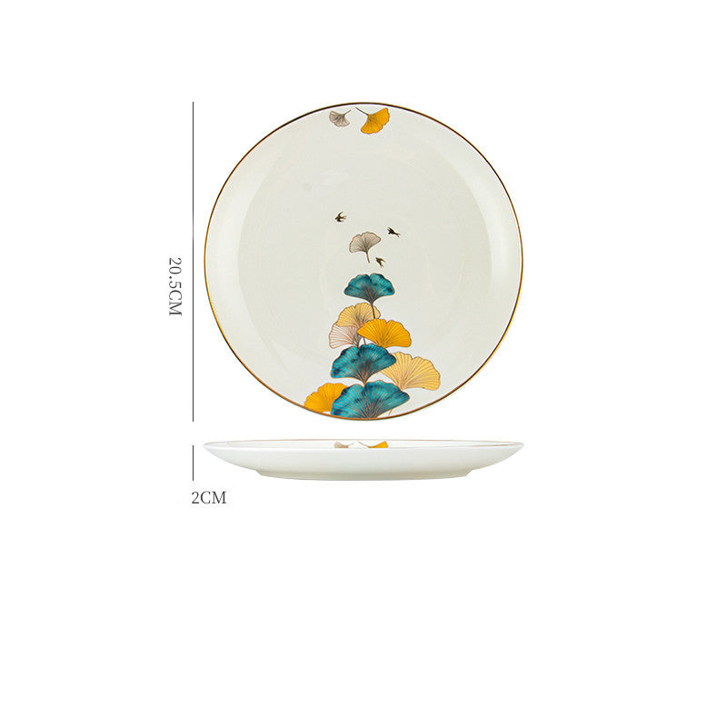 JC-250101DNW-022  Dinner Plates Ceramic Steak Plate Web Porcelain