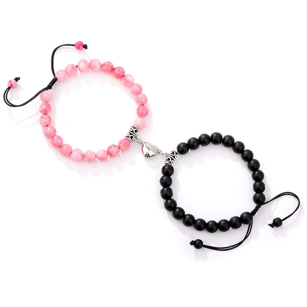 JC-241230BBJ-039  A Pair Of Magnetic Couple Bracelets Induce Vibration