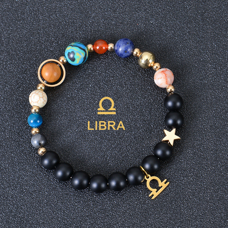 JC-241230BBJ-088  Eight Planets Twelve Constellations Bracelets Frosted Stone Beaded Bracelet