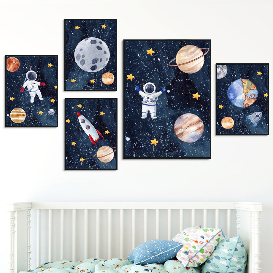 JC-250104PNT-037  Astronaut Wall Art Canvas Painting