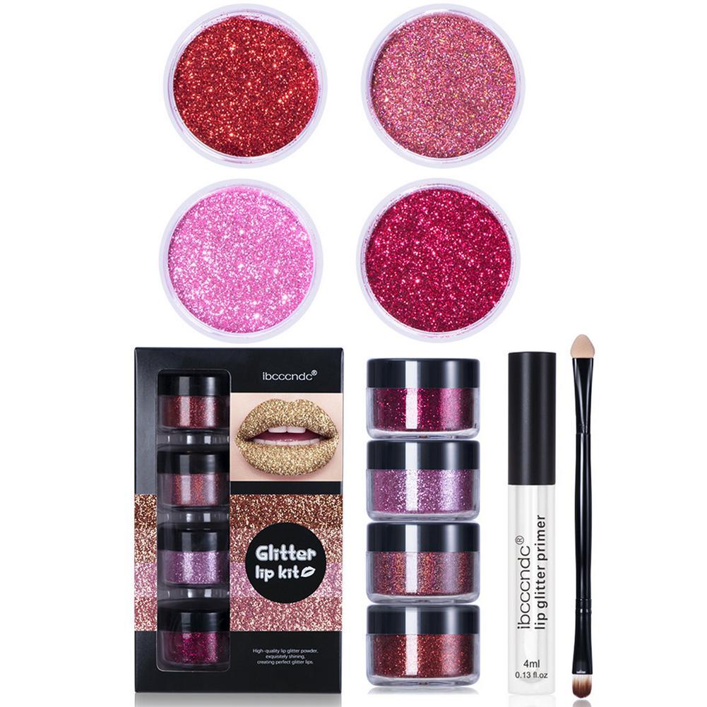 JC-241231MUP-077  Glitter Lip Gloss Lipstick Shiny DIY Lip Gloss Diamond Waterproof Long Lasting Lipgloss Kit With Lip Primer Lip Tint Lips Makeup