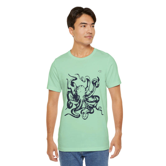 TS-034ML-24 Octopus T-Shirt Ocean Lover Octopus Art Design