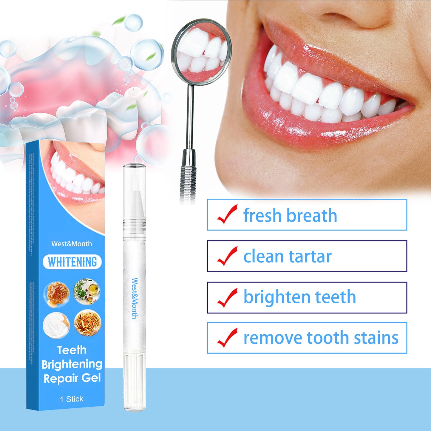 JC-250106ORL-037  West&Month Tooth Brightening & Repair Pen Oral Care Teeth Cleaning & Brightening Pen