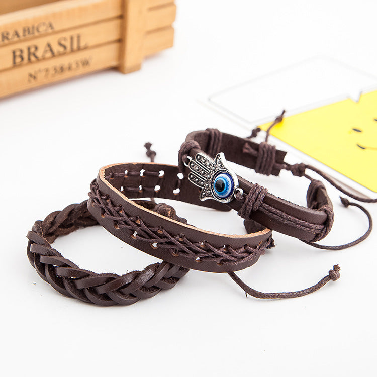 JC-241230BBJ-030  Palm eye leather men's bracelet