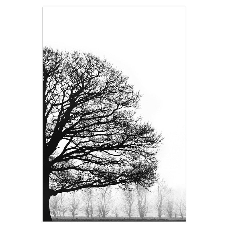 JC-250104PNT-005  Black And White Winter Trees Modern Sofa Background Wall Decorative Painting