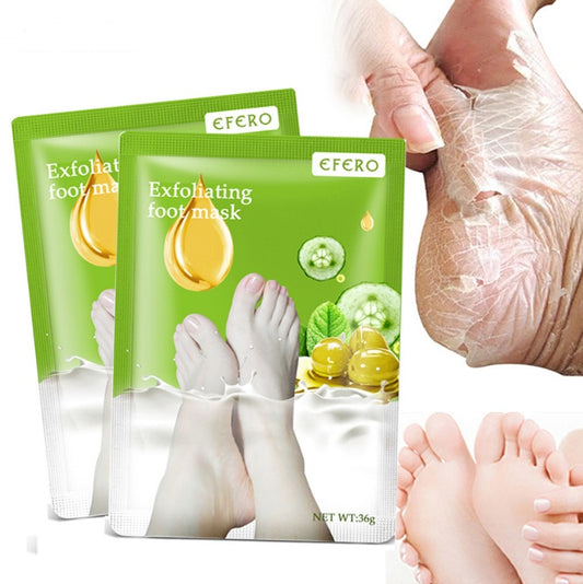 JC-031CRM-24 Exfoliating Foot Mask Foot SPA Pedicure Socks Removing Dead Skin Whitening Heels Feet Peeling Anti Cracked Foot Skin Care