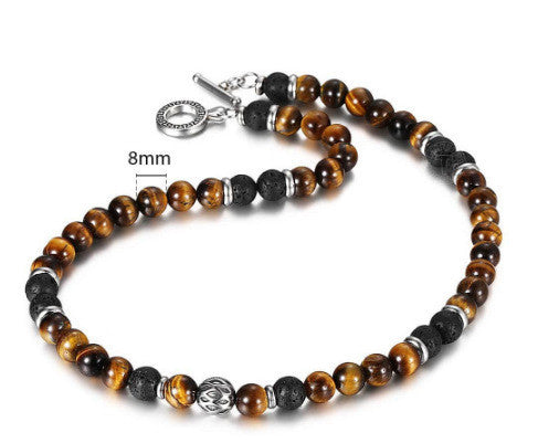 JC-241230BBJ-021  Amazon Stone Tiger Eye Stone Bracelet Necklace 108 Buddha Beads Lotus Bracelet