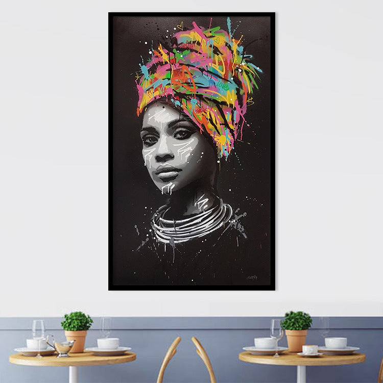 JC-250104PNT-035 Turban African woman canvas painting