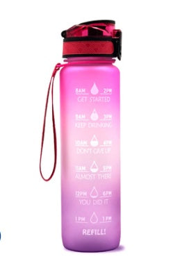 JC-250103DWR-062  Plastic bottle frosted gradient bouncing cup water bottle sports bottle space cup travel cup