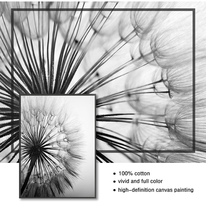 JC-250104PNT-030  Frameless Abstract Dandelion Flower Canvas Painting Living Room Decor