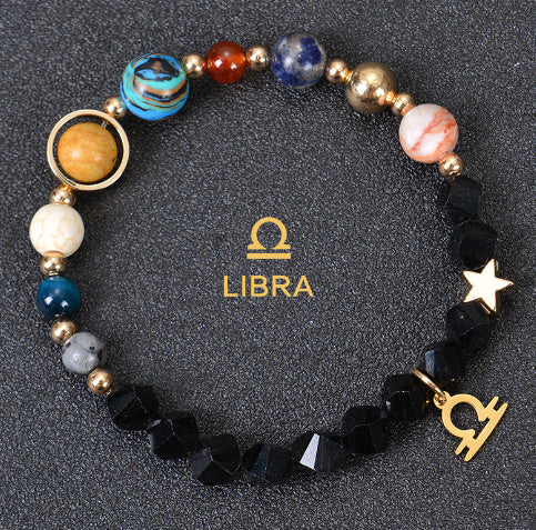 JC-241230BBJ-088  Eight Planets Twelve Constellations Bracelets Frosted Stone Beaded Bracelet