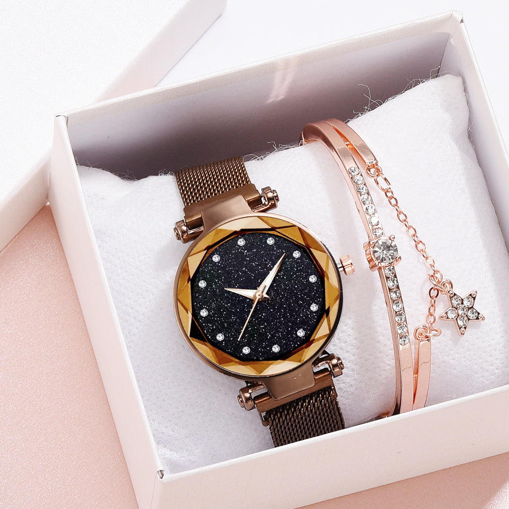 JCFW-093MK-24  Luxury Women Watches Bracelet Set Fashion Elegant Magnet Buckle Ladies Starry Sky Watch Set Relogio