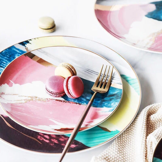 JC-250101DNW-018  Watercolor Dessert  Plates