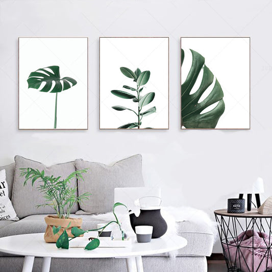 JC-250104PNT-013  Nordic Style Tropical Plants Poster Green Leaves Canvas Print