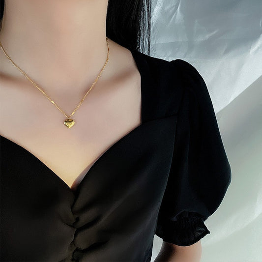 JC-250106NCL-023  Clavicle Chain Geometric Heart-shaped Accessories Light Luxury Temperament Simple