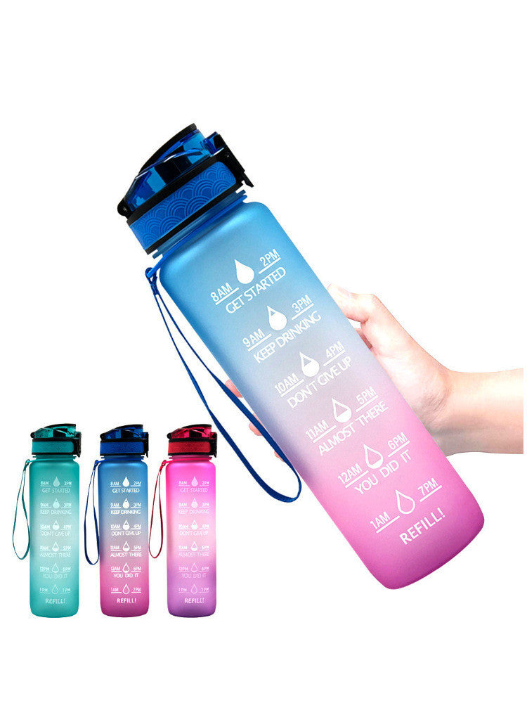 JC-250103DWR-014  Transparent Flask Water Bottle 1000ml Bottled Kawaii Bottle Bpa Free Infuser Plastic Milk Sports Clear Water Bottle Kawaii Cup