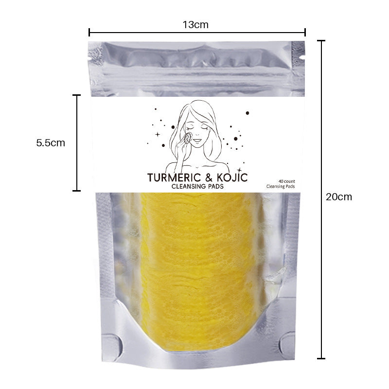 JCM-248CLN-24  Turmeric Exfoliating Cleansing Pads Compressed Facial Sponges Skin Care Tools For Face Clogged Pores Excess Oil Cleansing