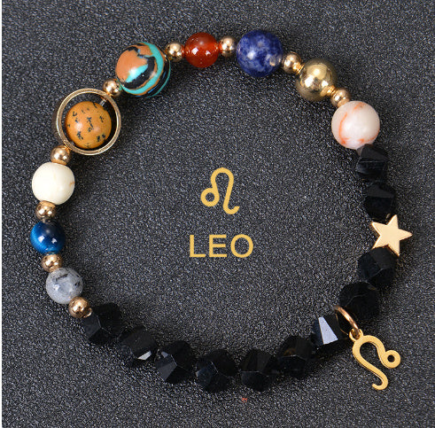 JC-241230BBJ-088  Eight Planets Twelve Constellations Bracelets Frosted Stone Beaded Bracelet