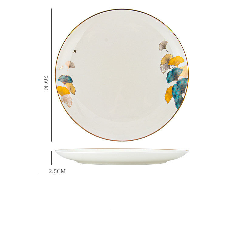 JC-250101DNW-022  Dinner Plates Ceramic Steak Plate Web Porcelain