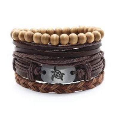 JC-241230BBJ-031  Men's Leather Vintage Braided Bracelet