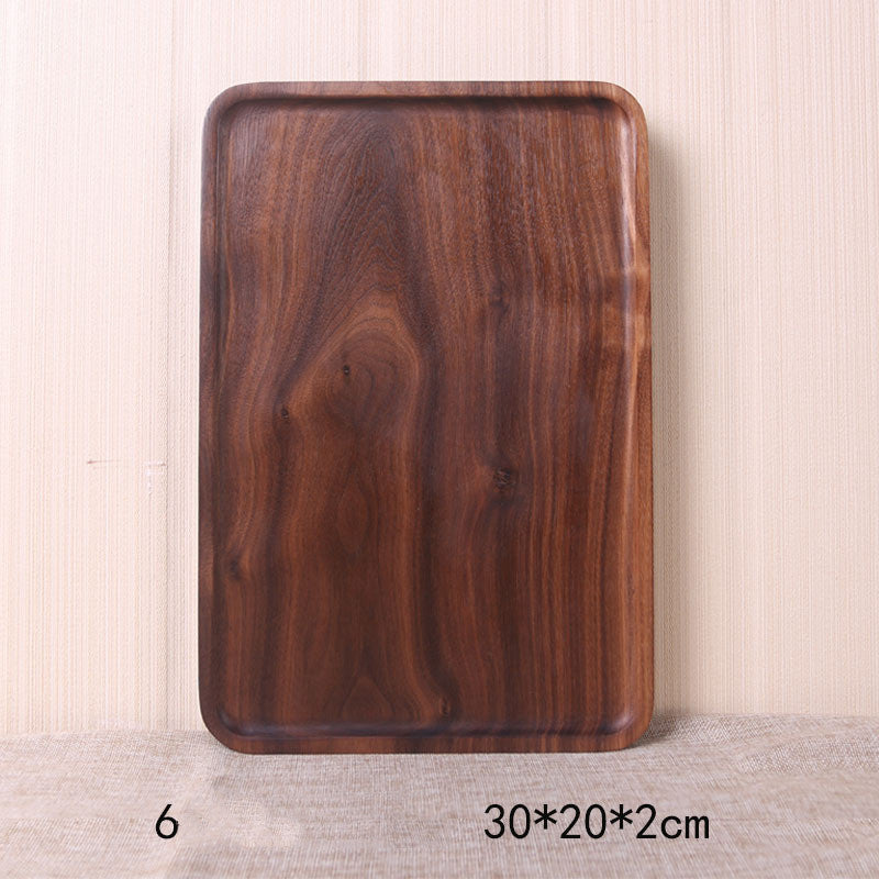 JC-250101DNW-039  Japanese Style Wooden Black Walnut Rectangular Dinner Plate