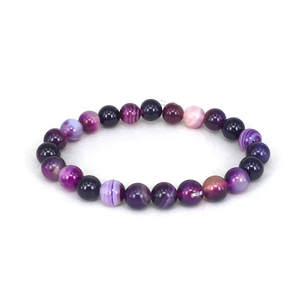 JC-241230BBJ-013  Bracelet En Pierre Naturelle Violet Pour Femme