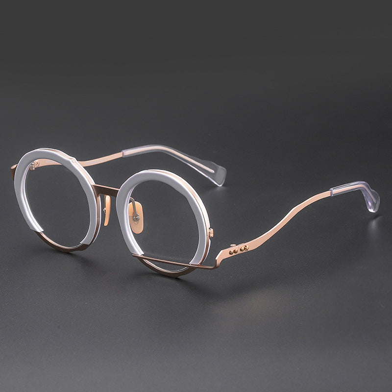 JC-250105MGL-060  Can Be Equipped With Degrees Large Frame Fashion Round Frame Metal Spectacle Frame