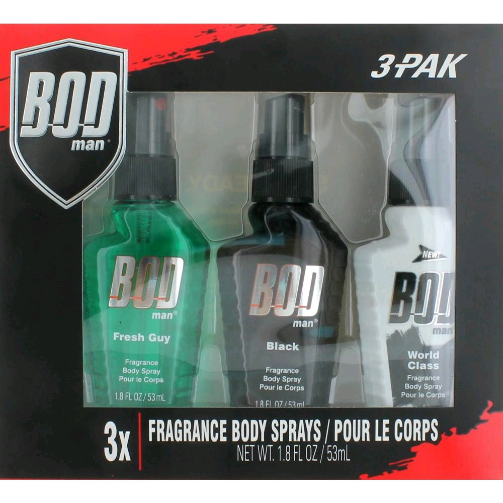 Bod Man by Parfums De Coeur, 3 Piece Gift Set for Men