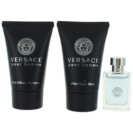 Versace Pour Homme by Versace, 3 Piece Mini Gift Set for Men