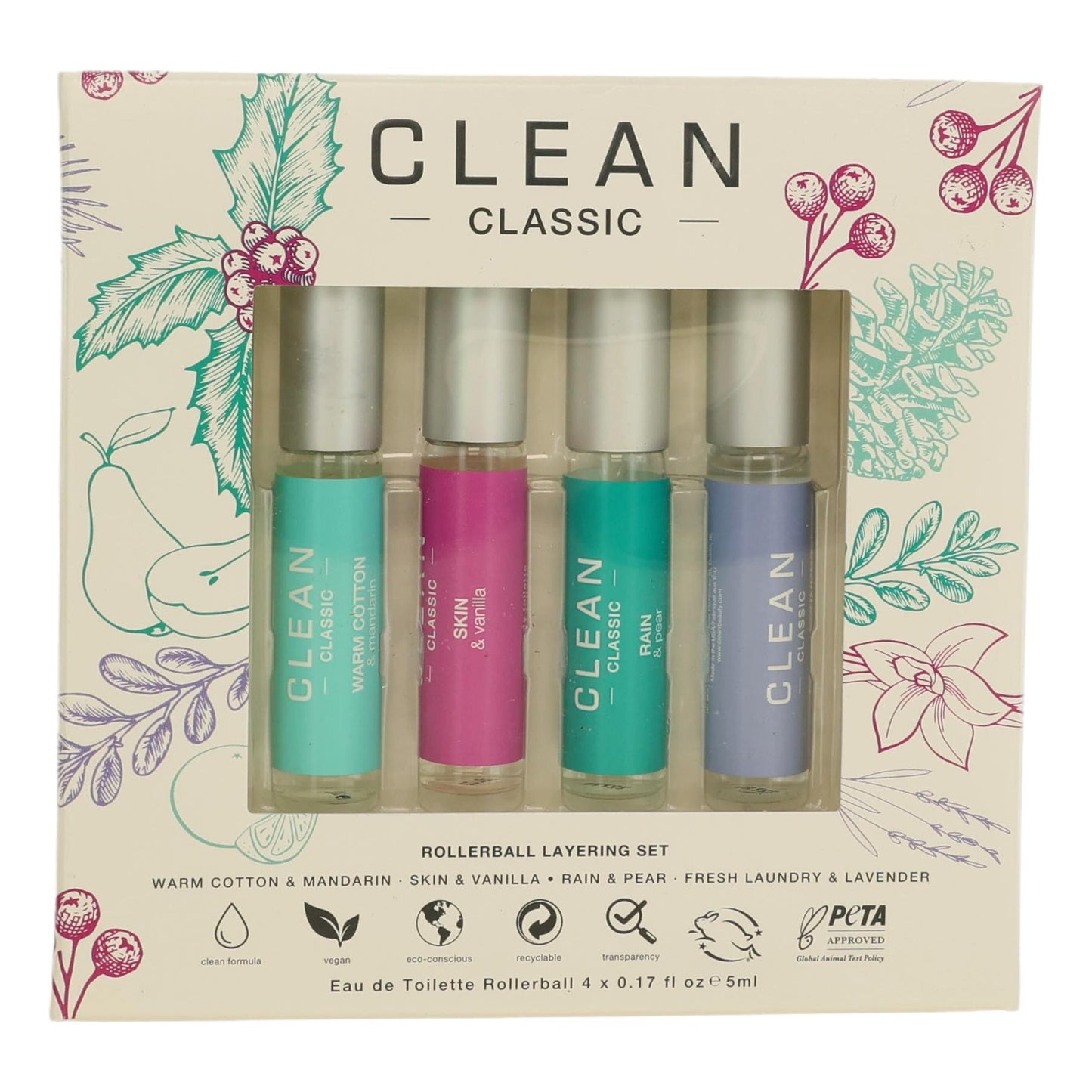 Clean by Clean, 4 Piece Rollerball Layering Set for Women.