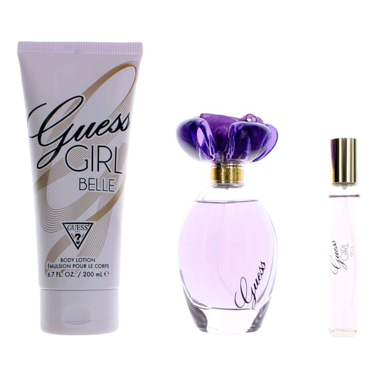 Guess Girl Belle by Guess, 3 Piece Gift Set for Women