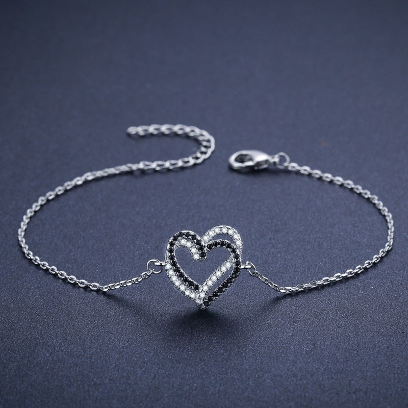 JC-241230BBJ-071  Titanium Steel Exquisite Cute Fashion Heart Bracelet