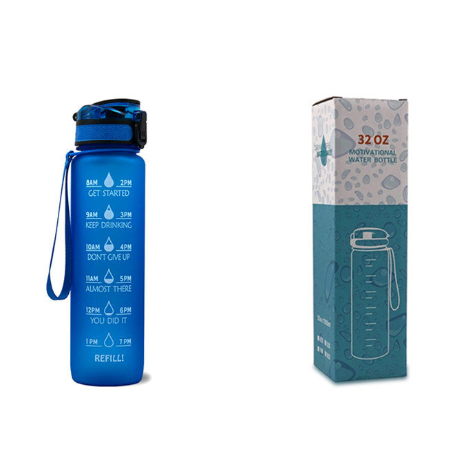 JC-250103DWR-027  1L Tritan Water Bottle With Time Marker Bounce Cover Motivational Water Bottle Cycling Leakproof Cup For Sports Fitness Bottles