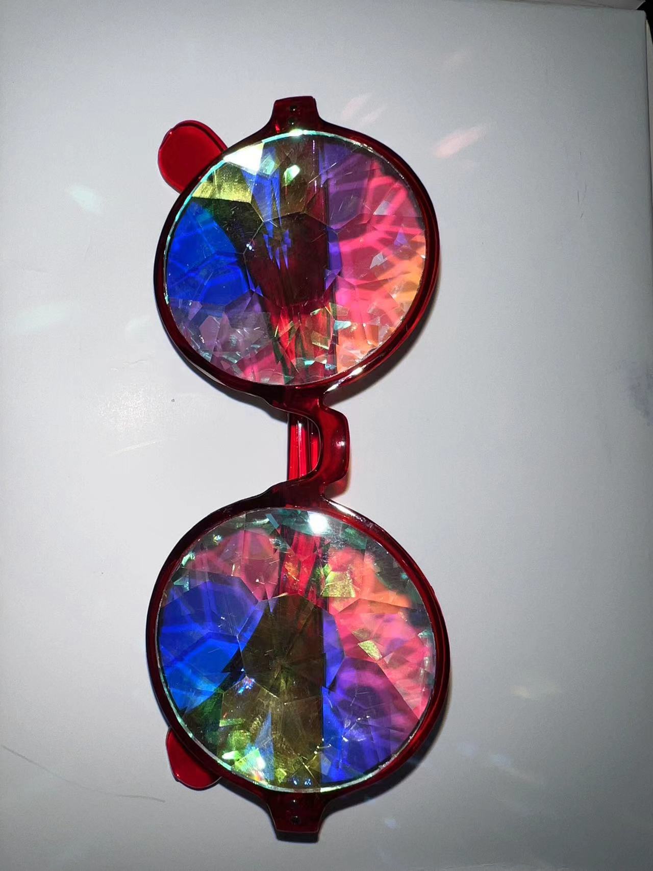 JC-250105MGL-015  Kaleidoscope Concert Sunglasses Glass Faceted Mosaic Glasses