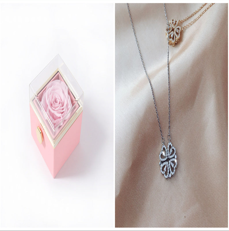 JC-250106NCL-048  Explosive Style Detachable Deformed Four-leaf Clover Necklace For Women A Multi-wearing Zircon Small Love Short Clavicle Chain