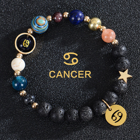 JC-241230BBJ-088  Eight Planets Twelve Constellations Bracelets Frosted Stone Beaded Bracelet