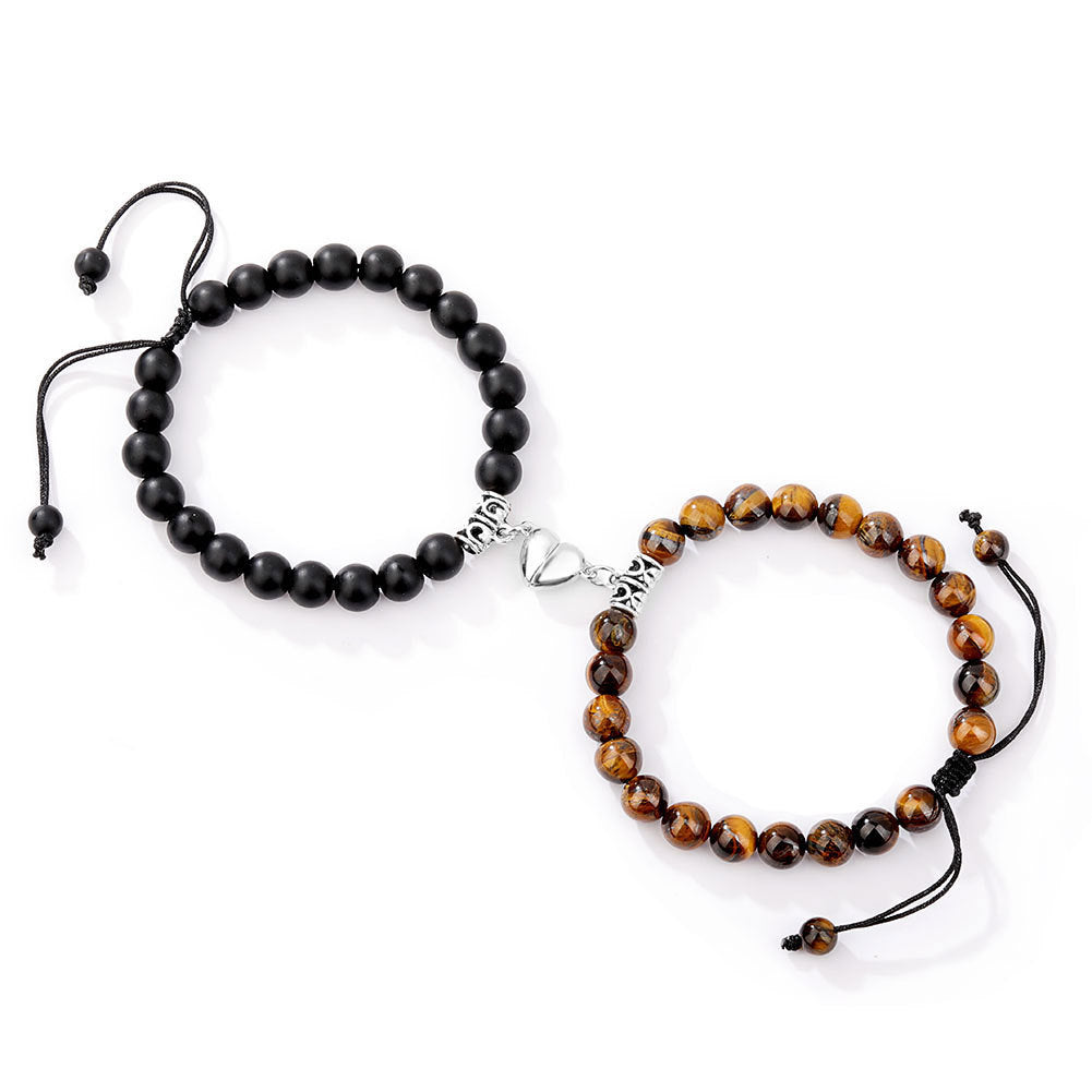 JC-241230BBJ-039  A Pair Of Magnetic Couple Bracelets Induce Vibration