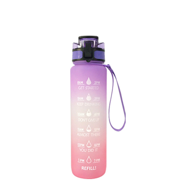 JC-250103DWR-014  Transparent Flask Water Bottle 1000ml Bottled Kawaii Bottle Bpa Free Infuser Plastic Milk Sports Clear Water Bottle Kawaii Cup