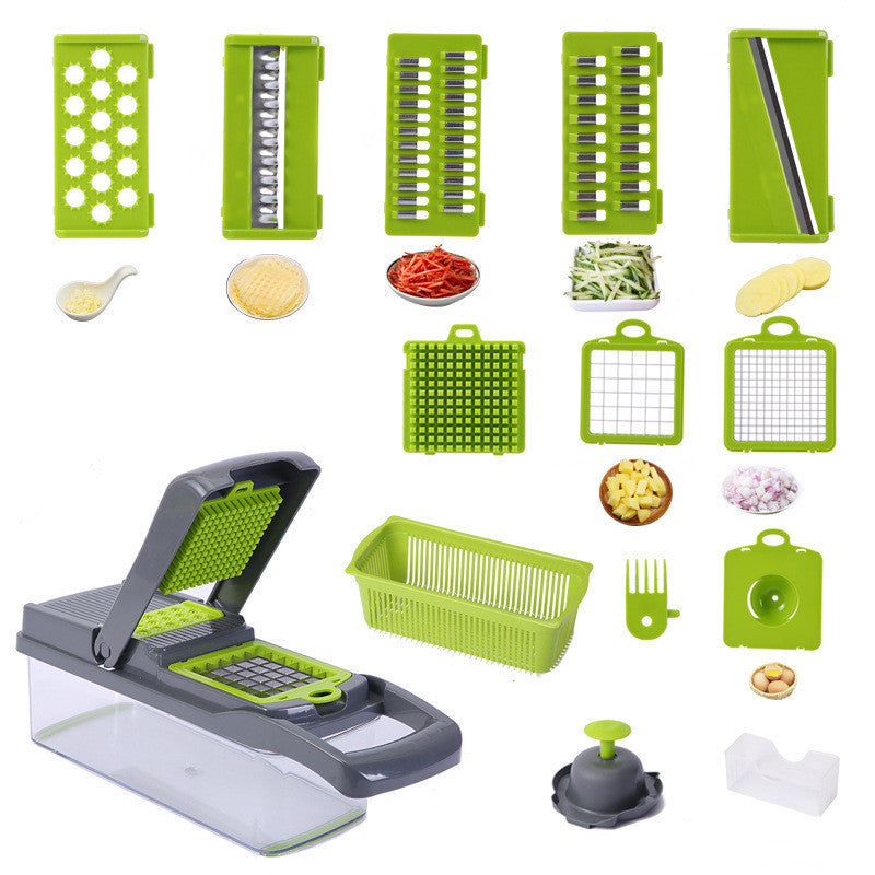 JC-241226KCT-032  Multi-function Manual Cutting Of Vegetable And Meat Slices, Vegetable Cutter, Grater, Kitchen Tool