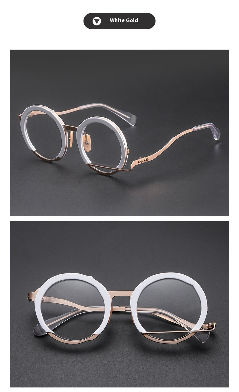 JC-250105MGL-060  Can Be Equipped With Degrees Large Frame Fashion Round Frame Metal Spectacle Frame