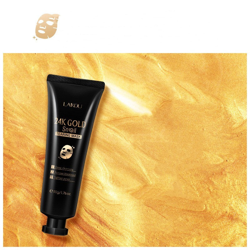 JC-017MSK-24  Gold Foil Snail Tear-Off Mask Hydrating