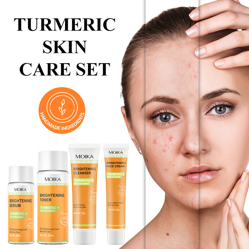 JCM-151MST-24  Full English Turmeric Nicotinamide Whitening Skin Care Kit Toner And Lotion 4-piece Set