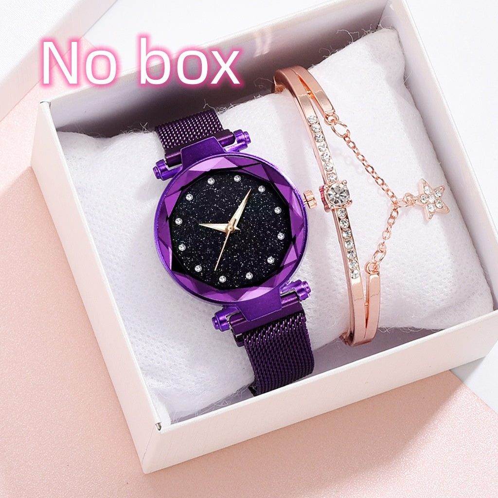 JCFW-093MK-24  Luxury Women Watches Bracelet Set Fashion Elegant Magnet Buckle Ladies Starry Sky Watch Set Relogio