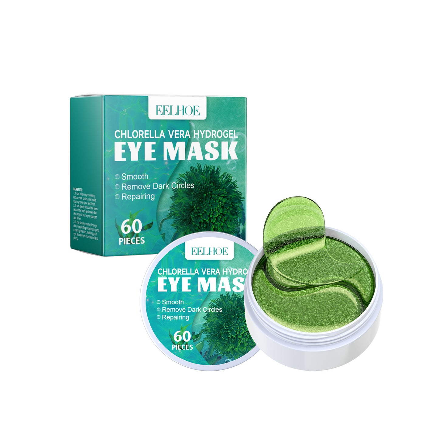 JCM-211MST-24  EELHOE Chlorella Vera Hydrogel Eye Mask, Moisturizing Desalination Eye Grain Compact Fine Grain Soft Skin Hydrating Eye Mask