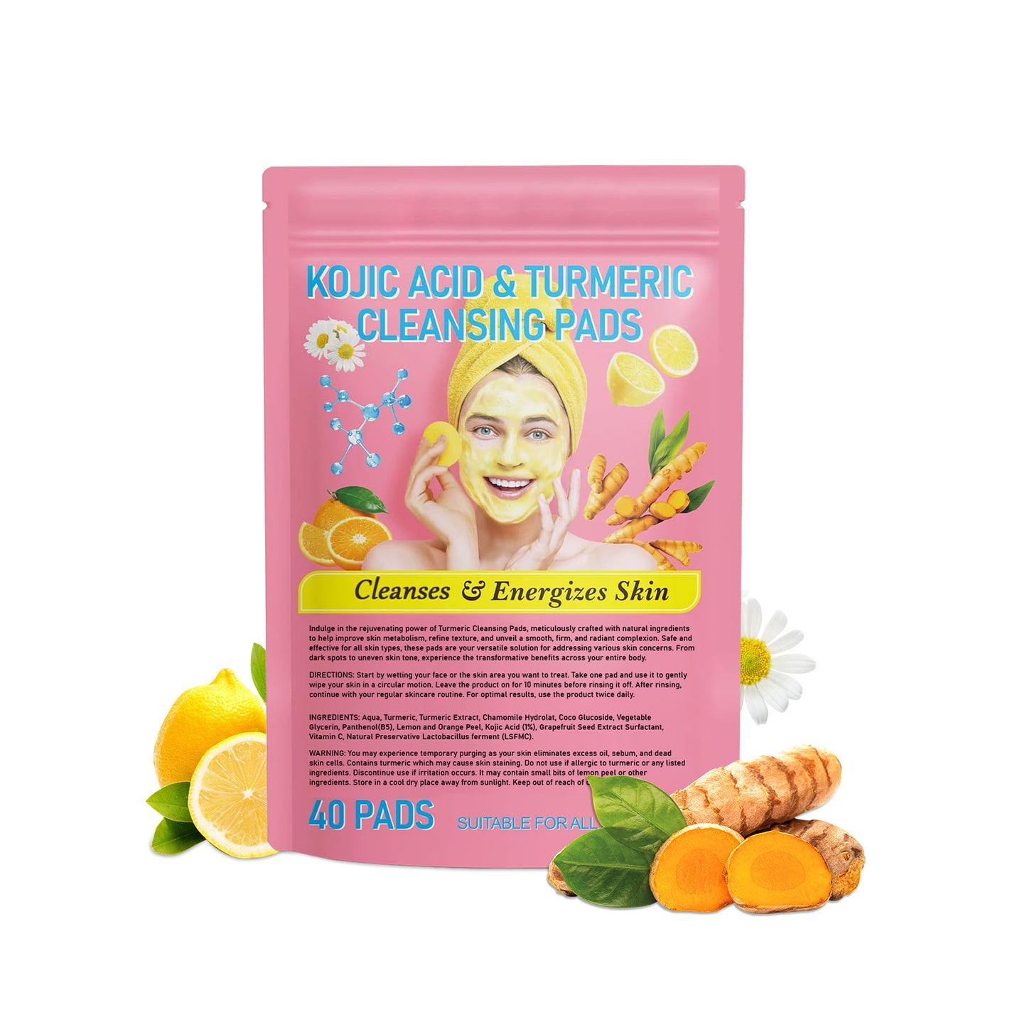 JCM-111PAD-24  Turmeric Cleansing Pad Compressed Turmeric Kojic Acid