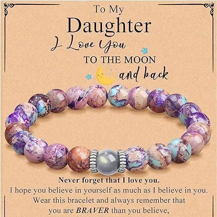 JC-241230BBJ-063  Natural Purple Emperor Stone Match Moonstone Elastic String Beaded Bracelet