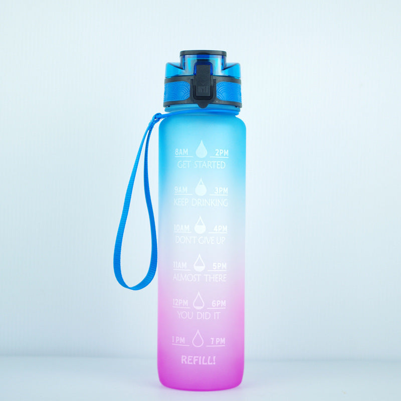 JC-250103DWR-014  Transparent Flask Water Bottle 1000ml Bottled Kawaii Bottle Bpa Free Infuser Plastic Milk Sports Clear Water Bottle Kawaii Cup