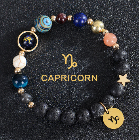 JC-241230BBJ-088  Eight Planets Twelve Constellations Bracelets Frosted Stone Beaded Bracelet