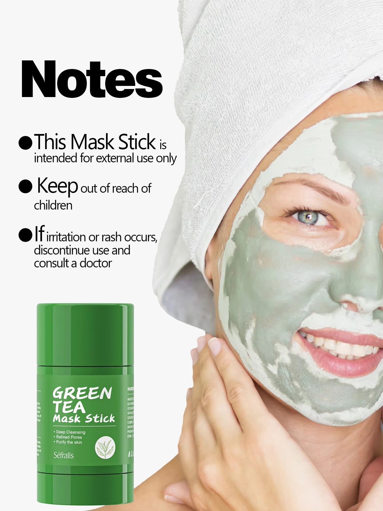 JCM-162MSK-24  Sefralls Seven Pack Set Green Tea Mud Mask Stick Moisturizing Oil Controlling Reducing Blackheads Tea Mud Mask Stick