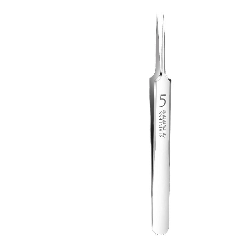 JC-241228BUT-088  High Precision High Hardness Cell Tweezer Blackhead Removing Tweezers Stainless Steel Splinter Acne Clip No 5 Cell Tweezer